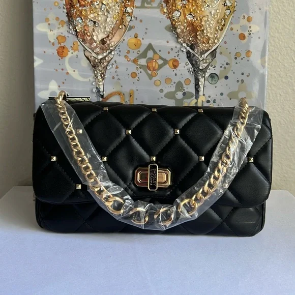 BADGLEY MISCHKA Diamond Quilted & Studs On Cover Crossbody - Picture 4 of 14